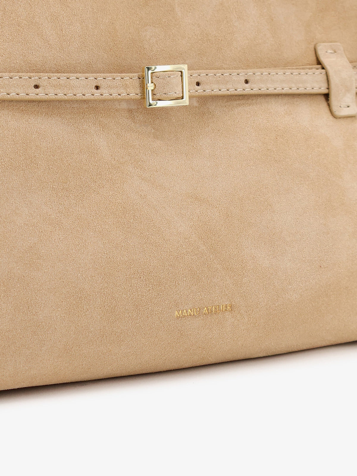 Manu Atelier Le Cambon East West suede shoulder bag - Cachemire