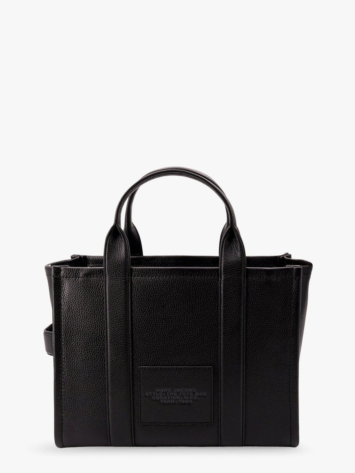 Marc Jacobs Leather shoulder bag with logo on the front - Black