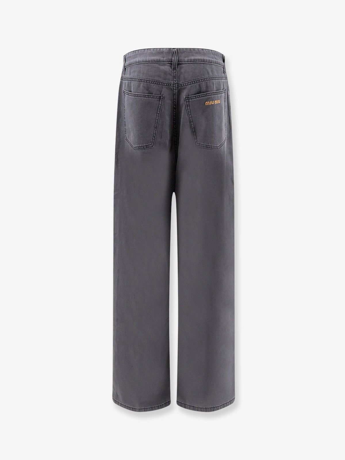 Miu Miu Grey Light Denim trousers - Nero