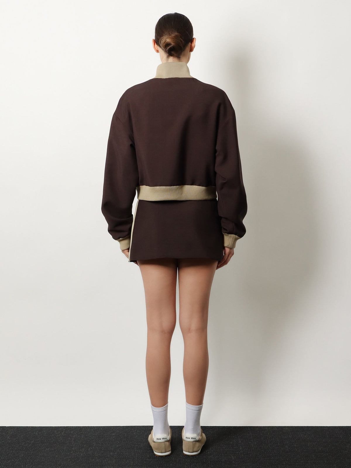 Miu Miu Mohair and virgin wool mini skirt - Cacao