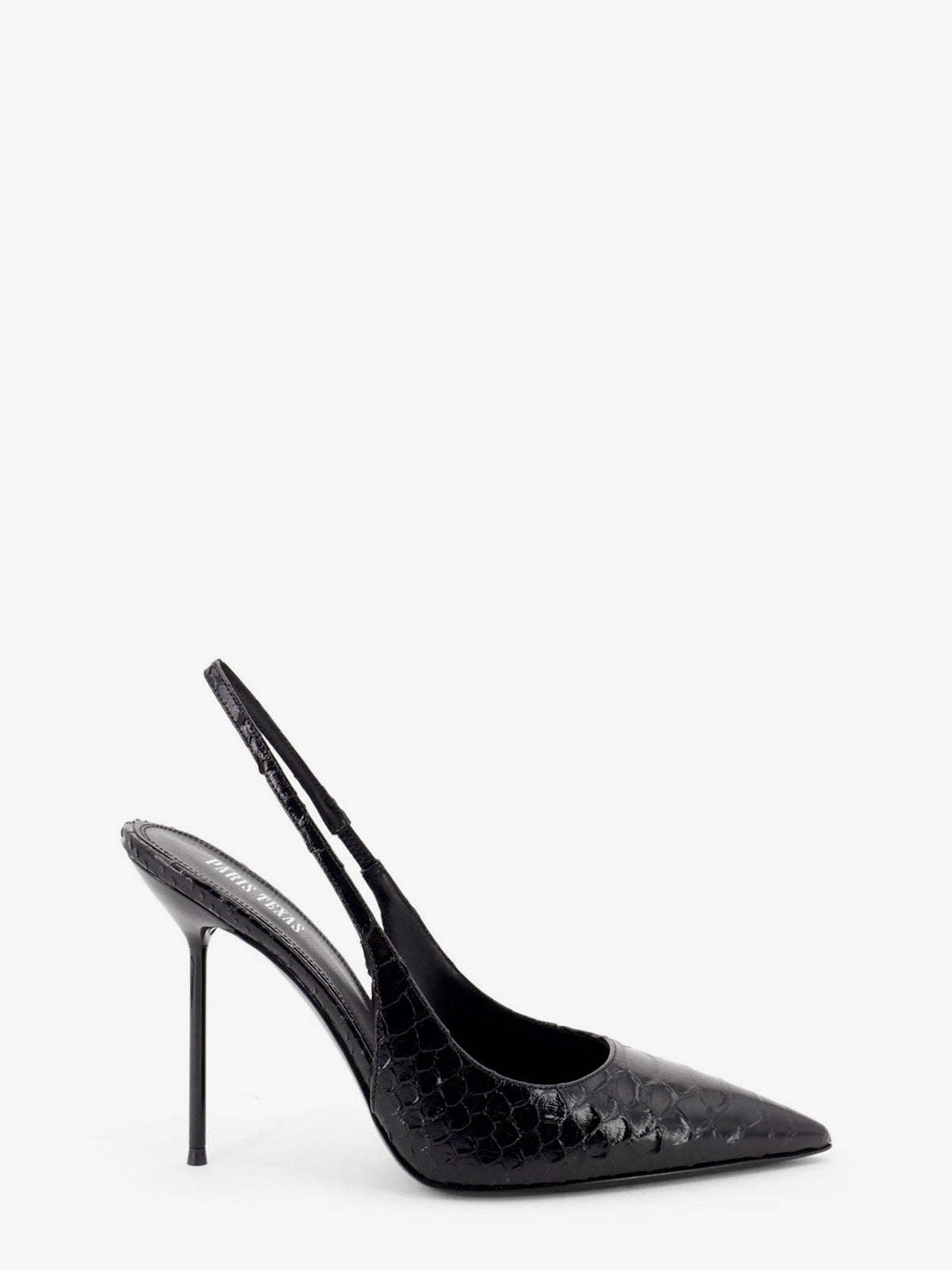 Paris Texas Lidia pump in leather with python print - Black