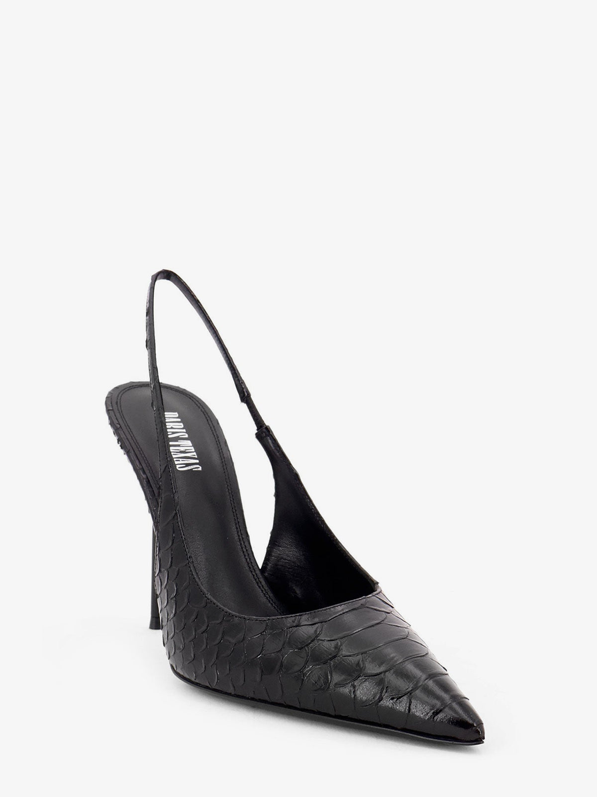 Paris Texas Lidia pump in leather with python print - Black
