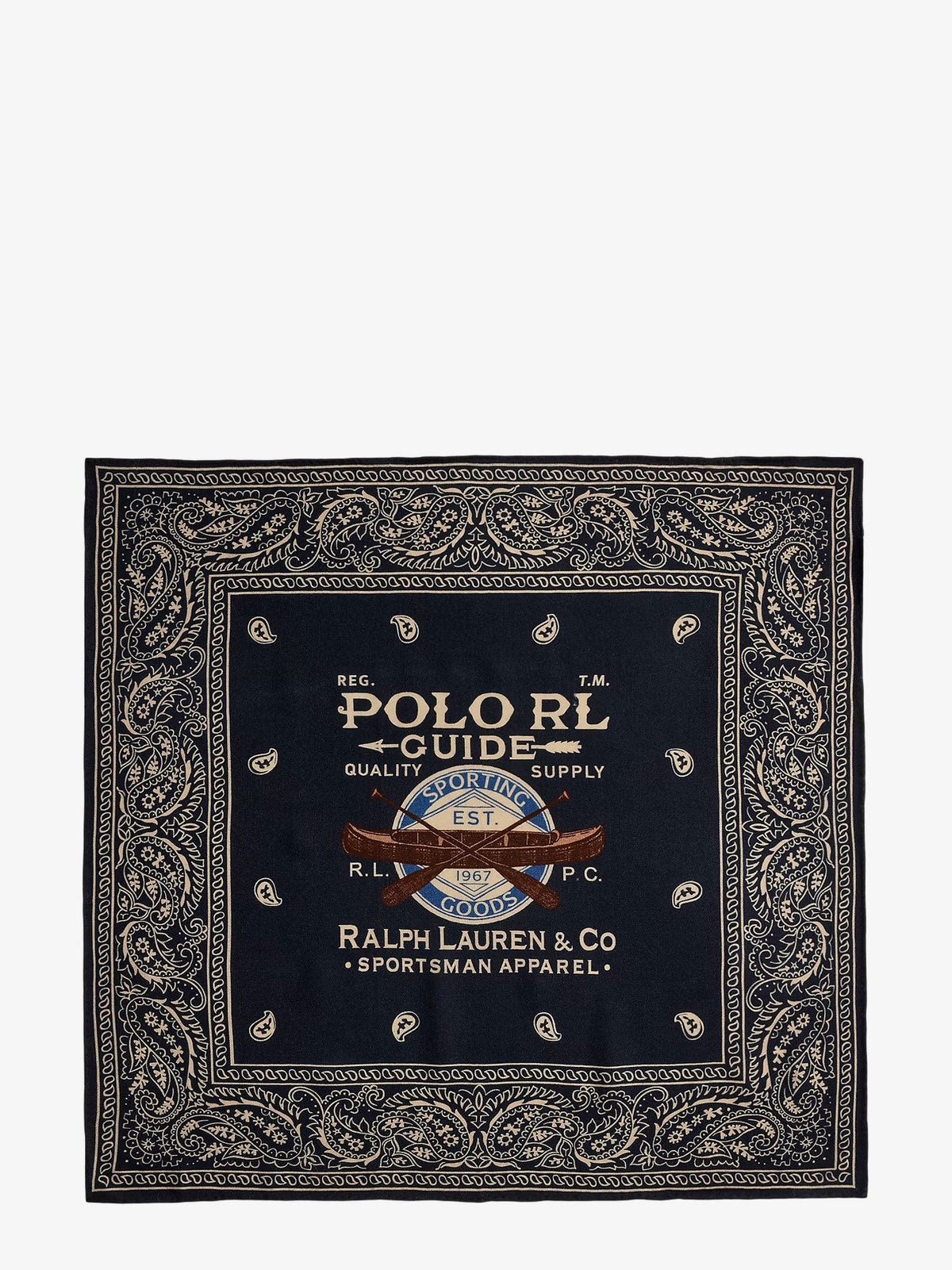 Polo Ralph Lauren Cotton scarf with paisley print - Navymulti