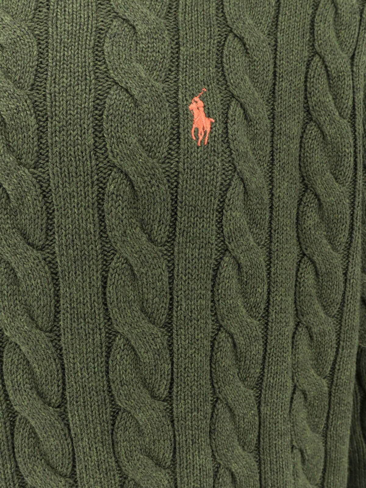Polo Ralph Lauren Cotton sweater with embroidered logo on the front - Garden Trail Heather
