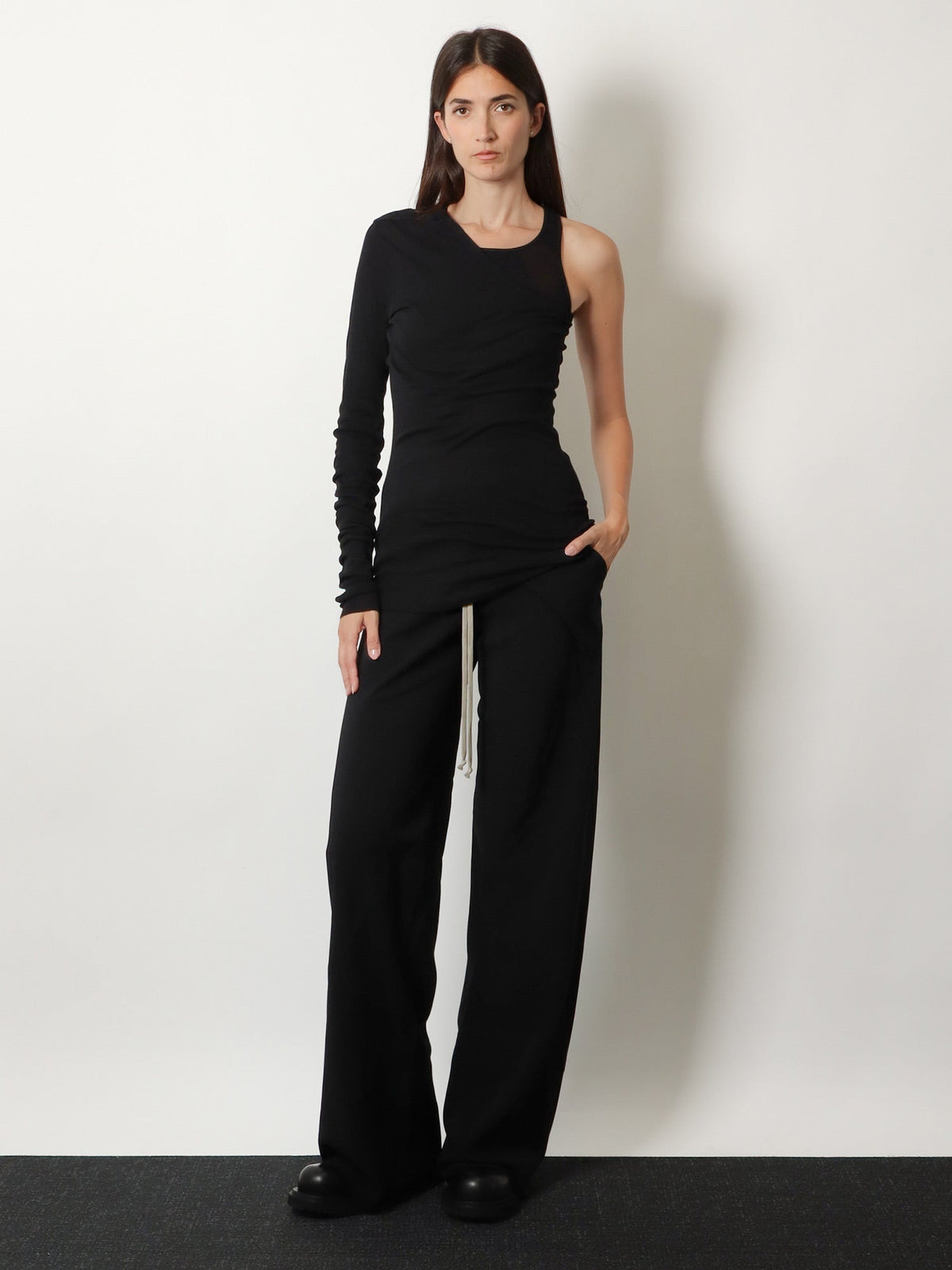 Rick Owens Bias viscose and silk trousers - Black