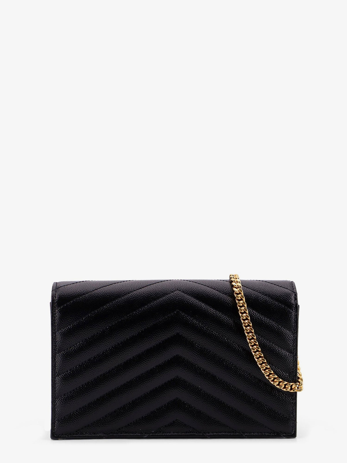 Saint Laurent Cassandre Envelope Clutch Crossbody Bag with Chain - Nero