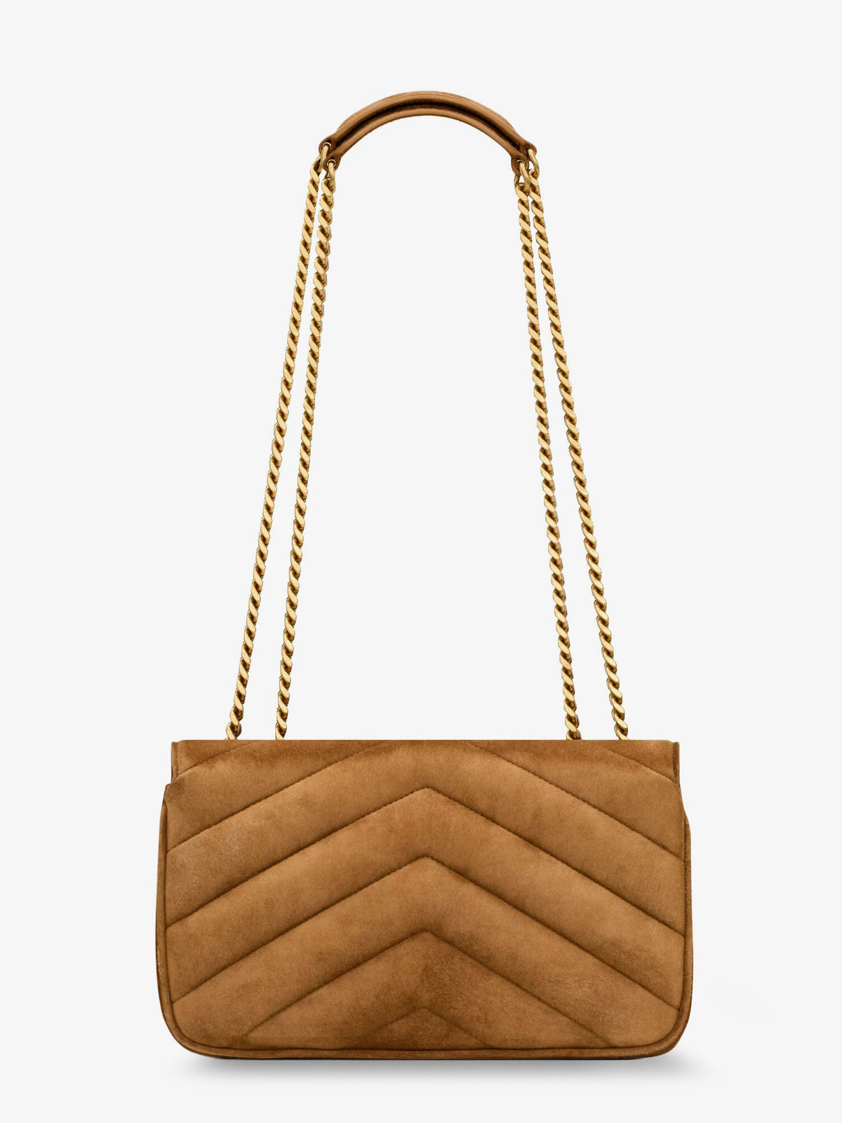 Saint Laurent Loulou leather shoulder bag with metal Cassandre logo - Orangecaramelcogn