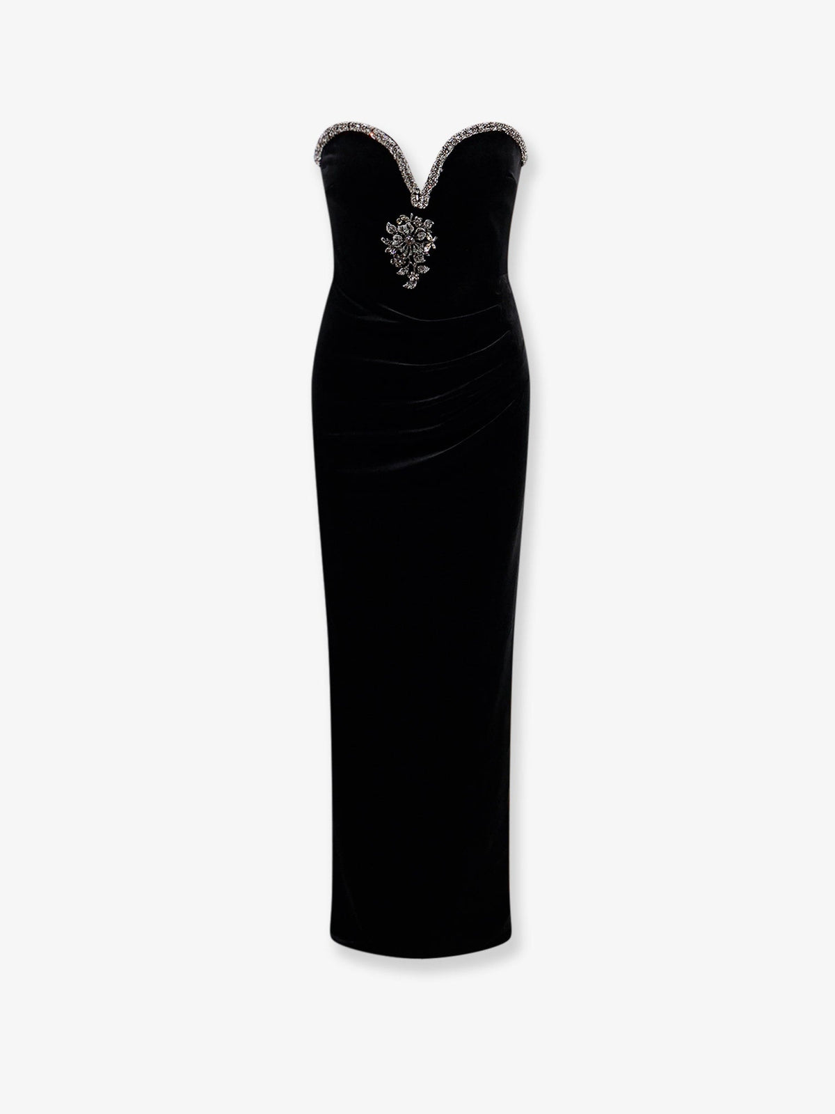 Self-Portrait Velvet long dress - Black