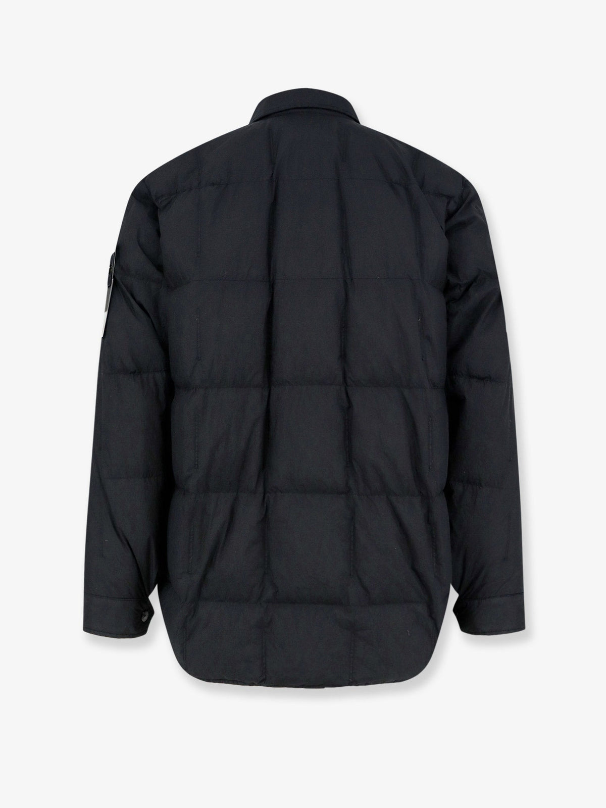 Stone Island Garment Dyed Crinkle Reps NY recycled nylon down jacket with side logo patch - Black