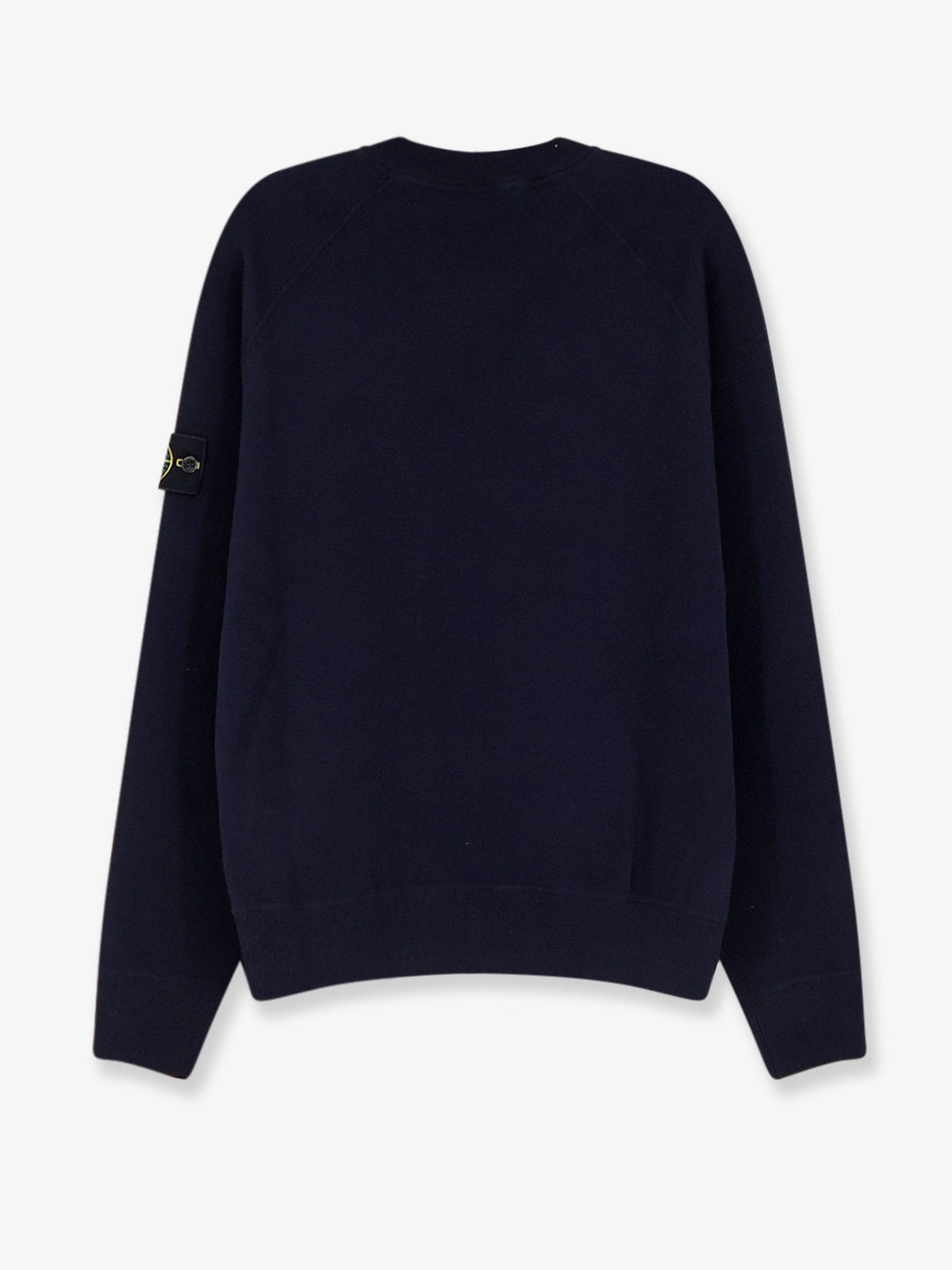 Stone Island Cotton sweater with side logo patch - Navy Blue