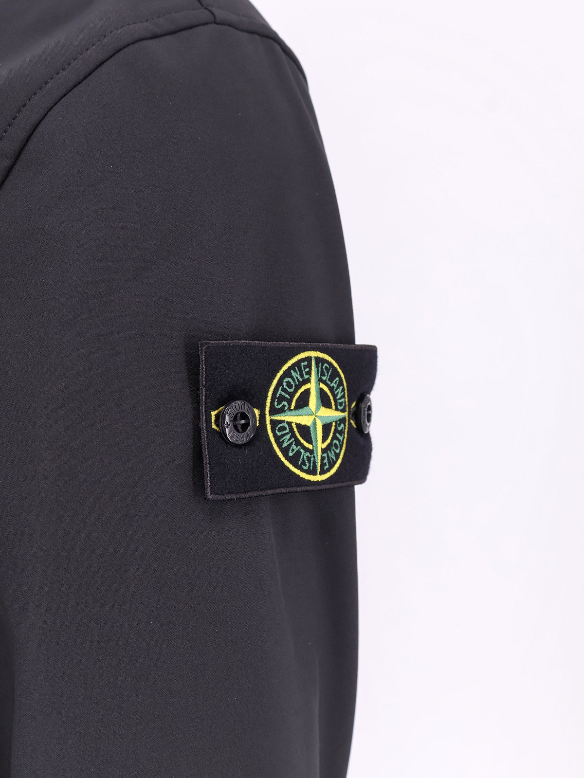 Stone Island Technical fabric jacket with iconic side logo patch - Black