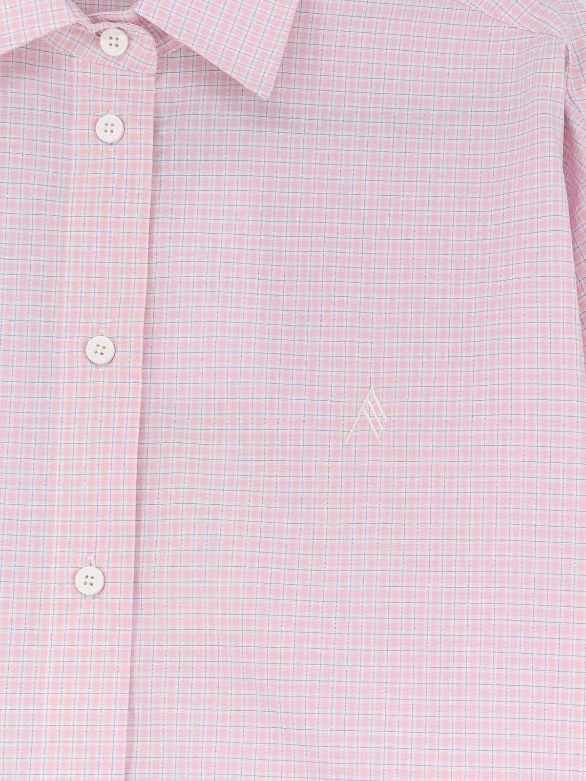 The Attico Cotton shirt with front embroidered logo - Whitepink