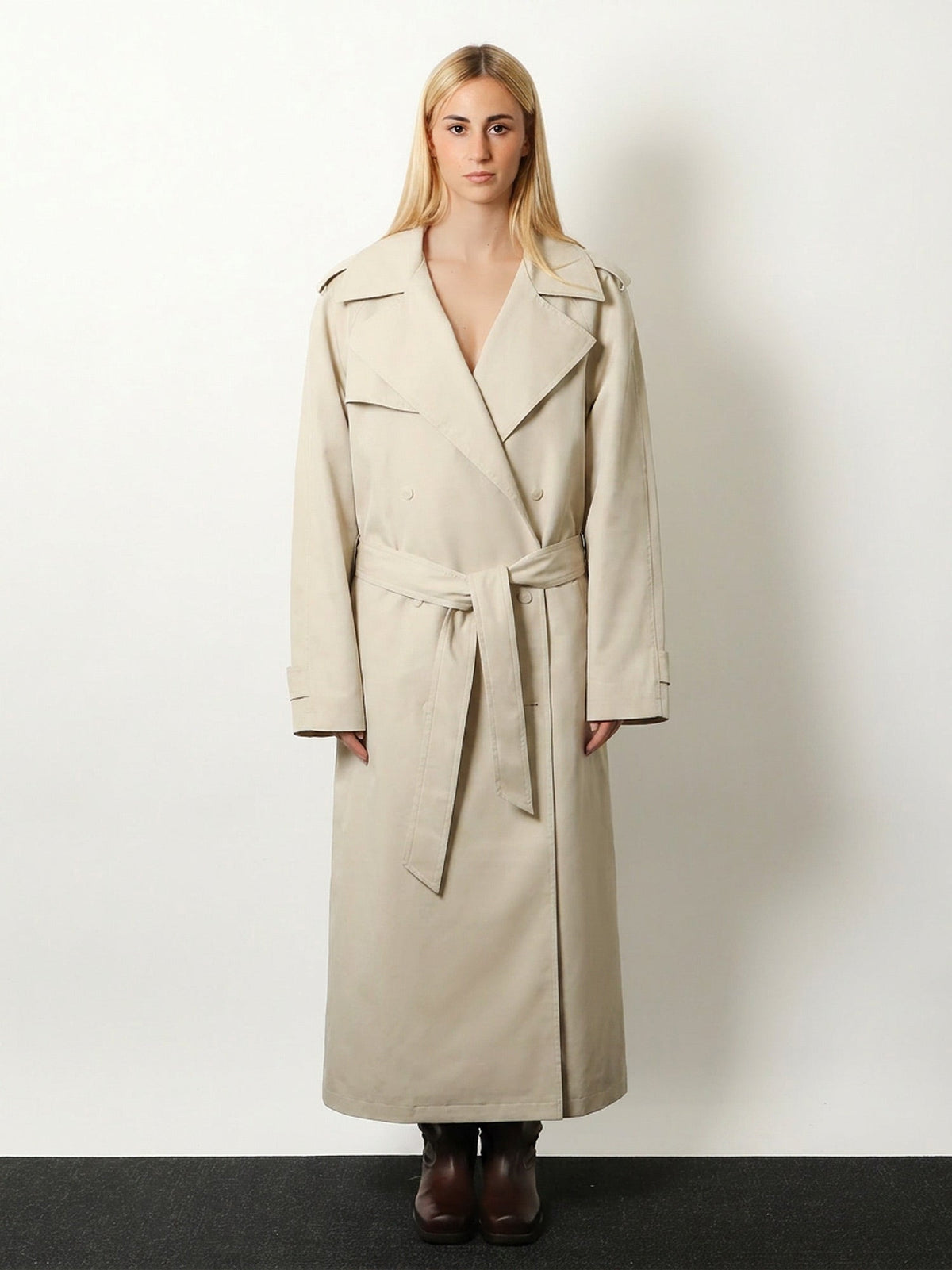 The Frankie Shop Riva cotton blend trench coat - Lightbeige