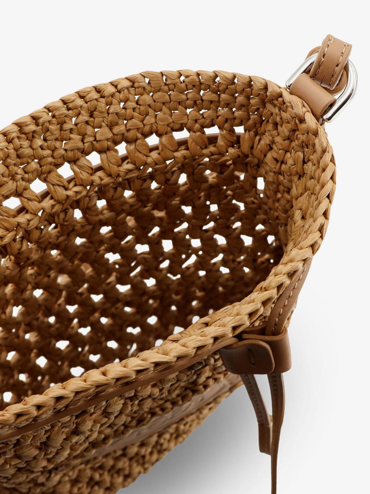 Tod's Raffia bucket bag with crochet motif - Beige
