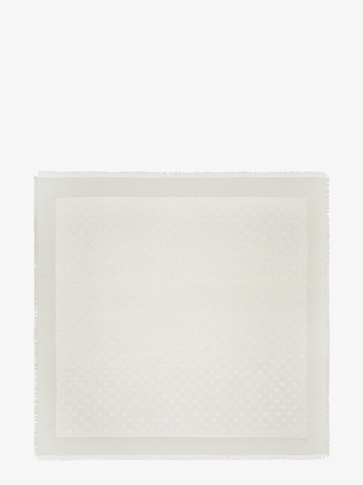 Tory Burch T Monogram Jacquard Traveler Scarf in a silk and wool blend - Newivory