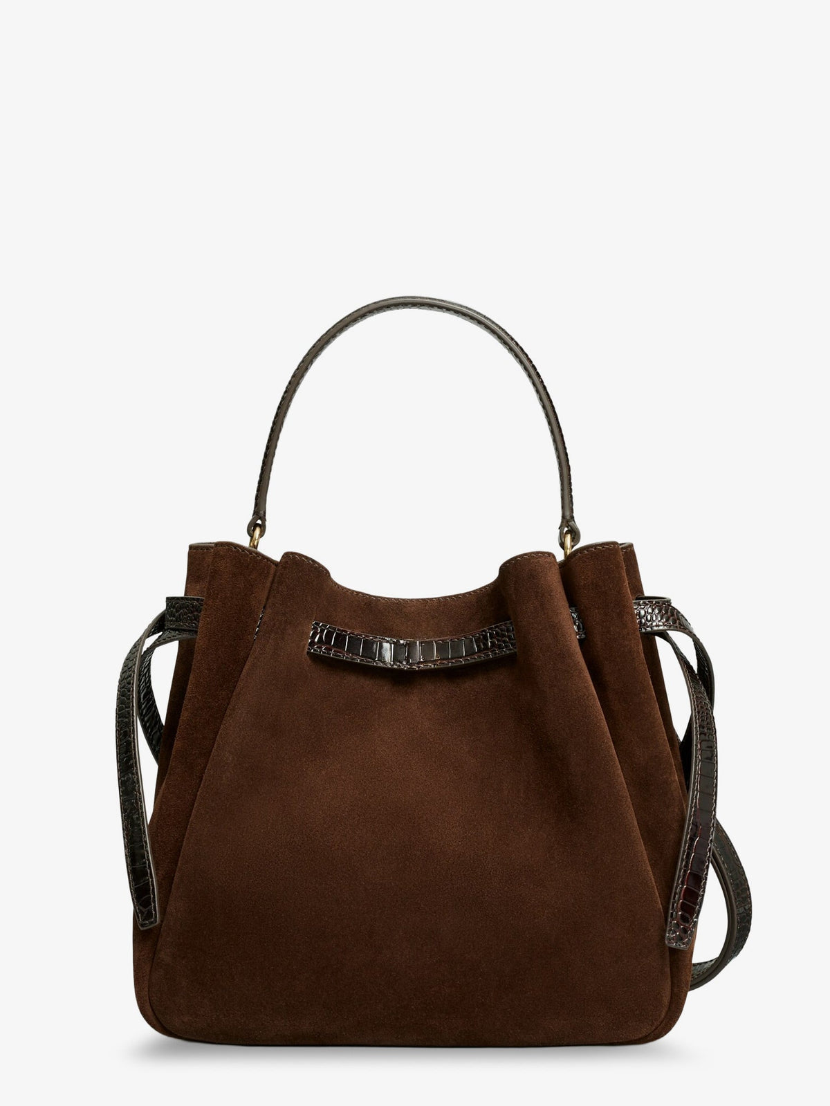 Tory Burch Romy suede bucket bag - Darkcocoa