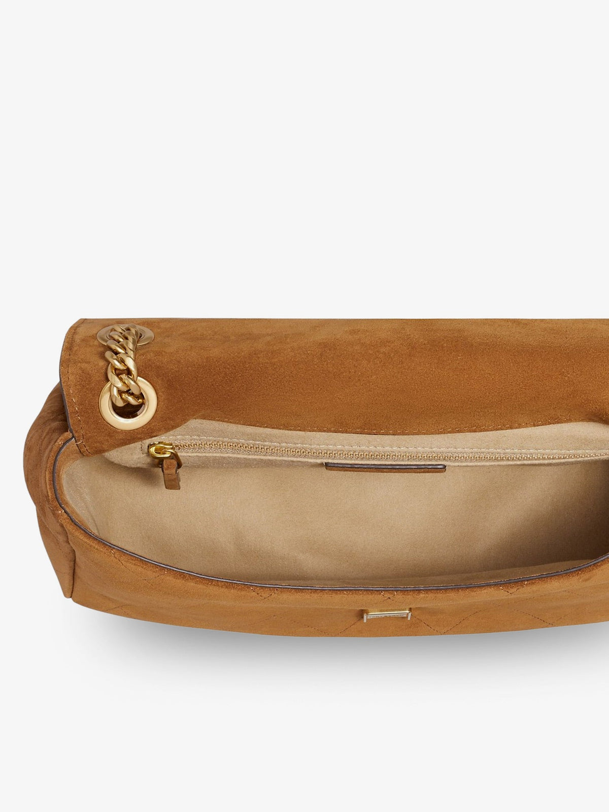 Tory Burch Charlie suede shoulder bag - Caramel