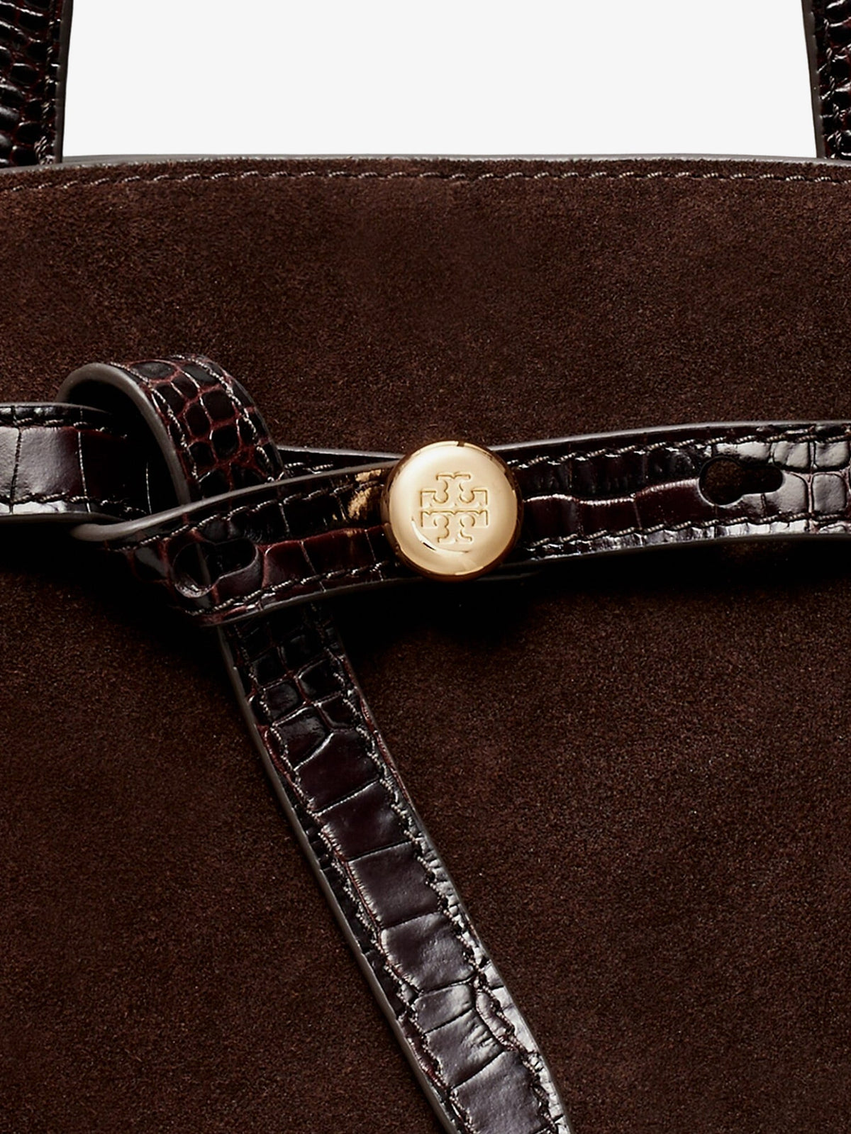 Tory Burch Romy Small suede satchel bag with shoulder strap - Darkcocoa