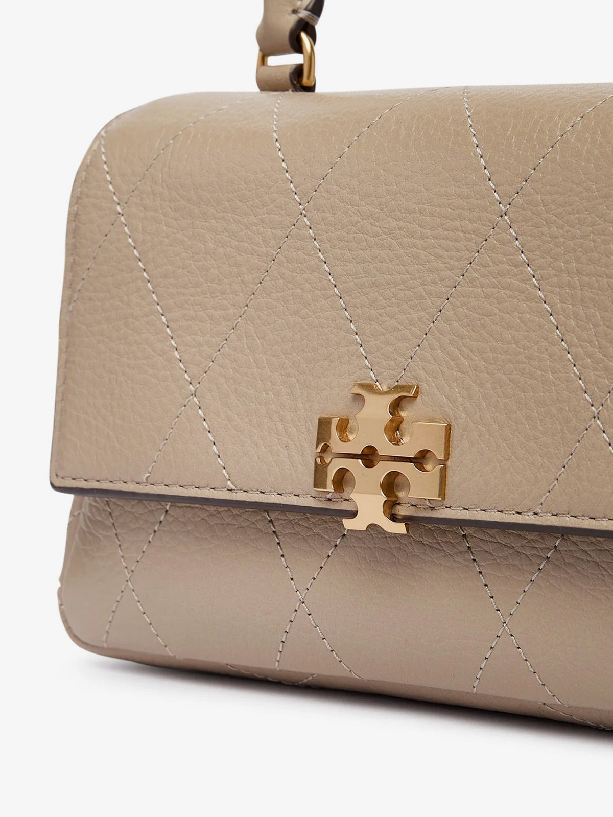 Tory Burch Charlie Quilted Top Handle Chain Wallet crossbodybag - Softcement