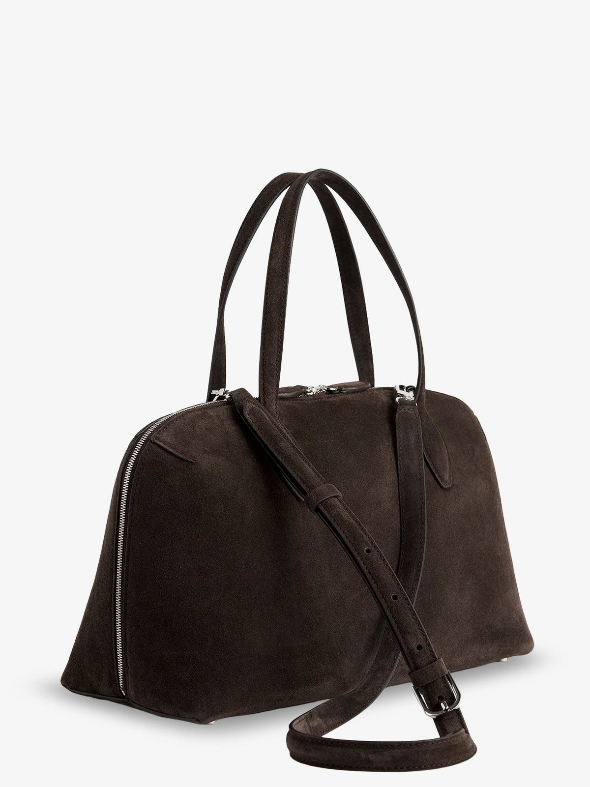 Toteme Day suede handbag - Brown