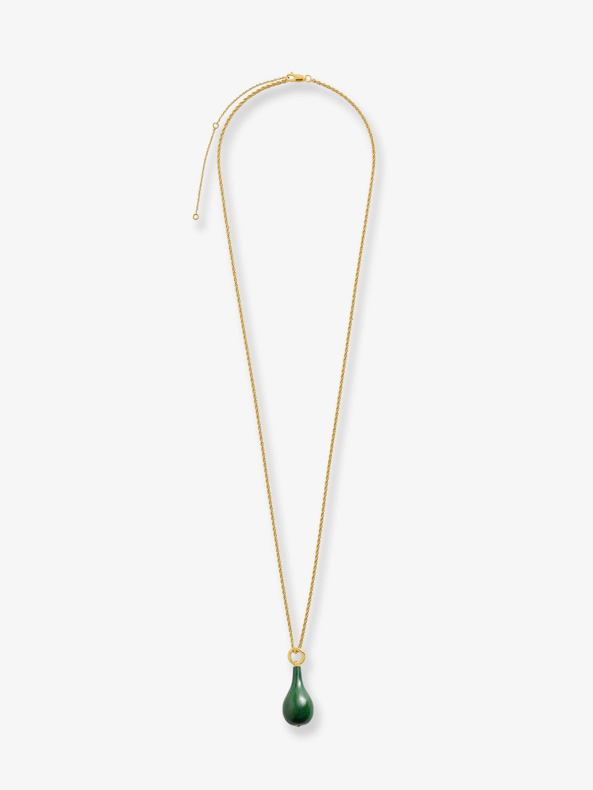 Toteme Medium jade drop necklace - Dark Green/Gold