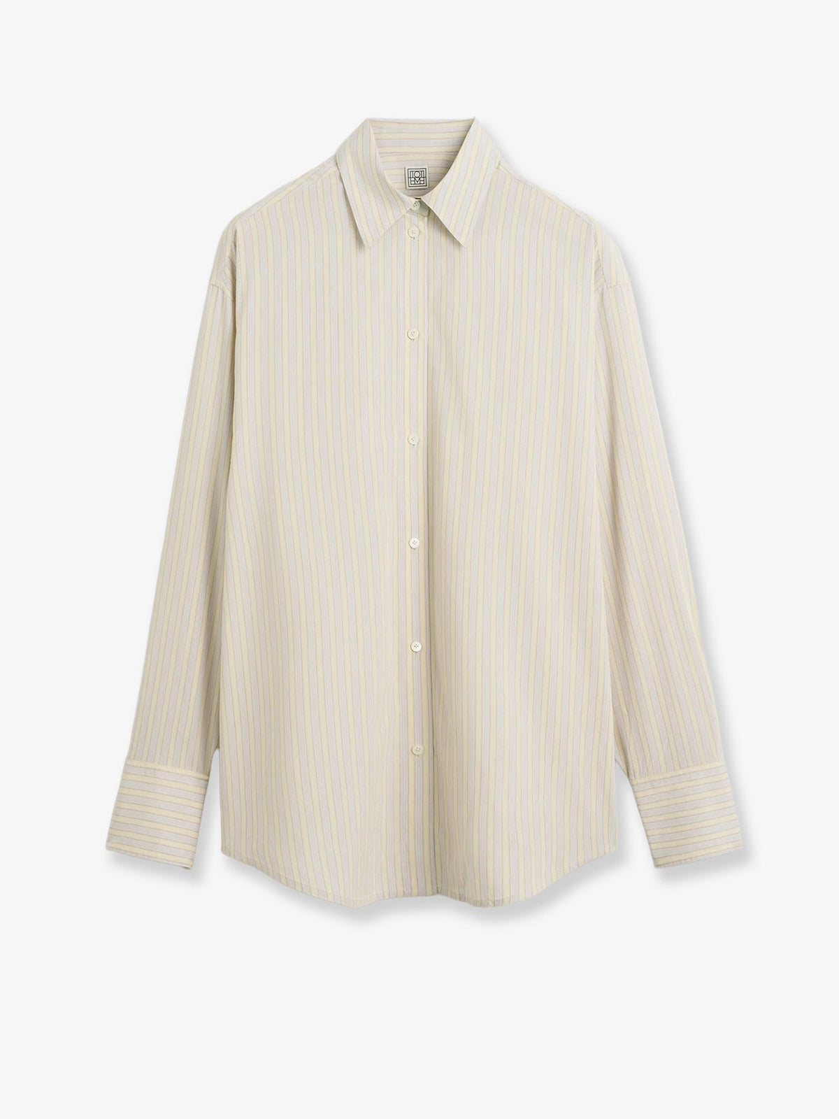 Toteme Viscose and silk blend shirt with striped pattern - Yellow/Sky