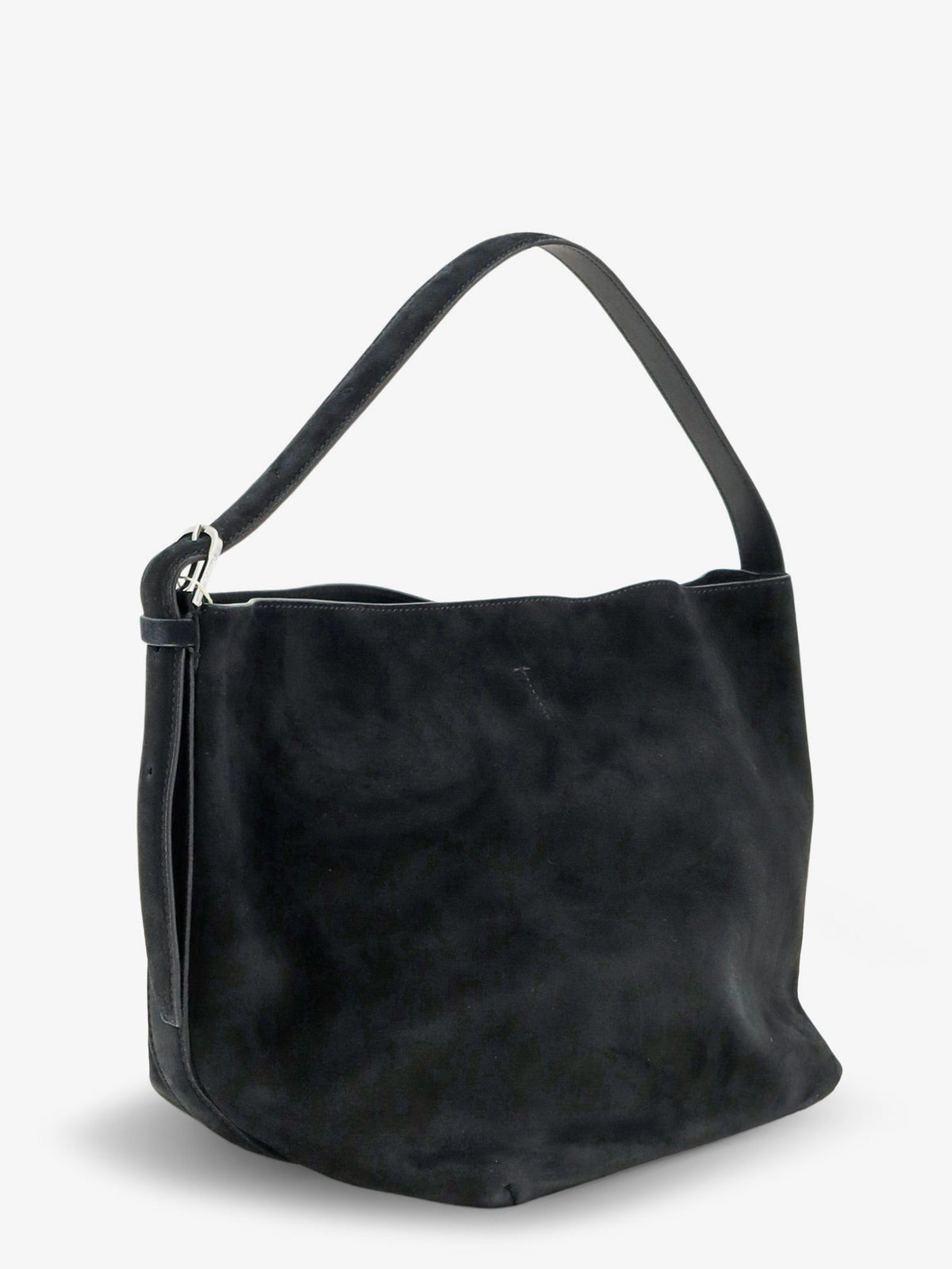 Toteme Medium Belted suede shoulder bag - Black