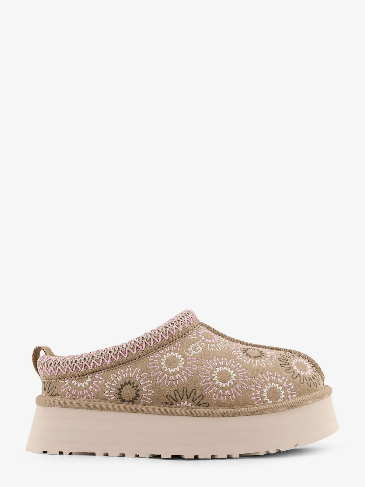UGG W Tazz suede sandals with multicolor embroidery - Beige
