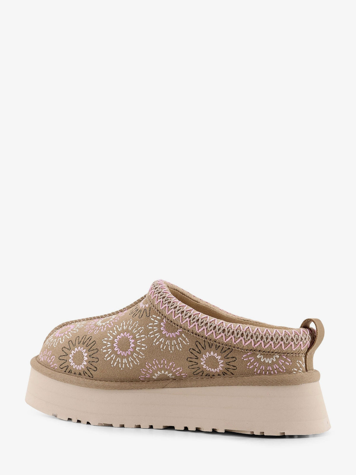 UGG W Tazz suede sandals with multicolor embroidery - Beige