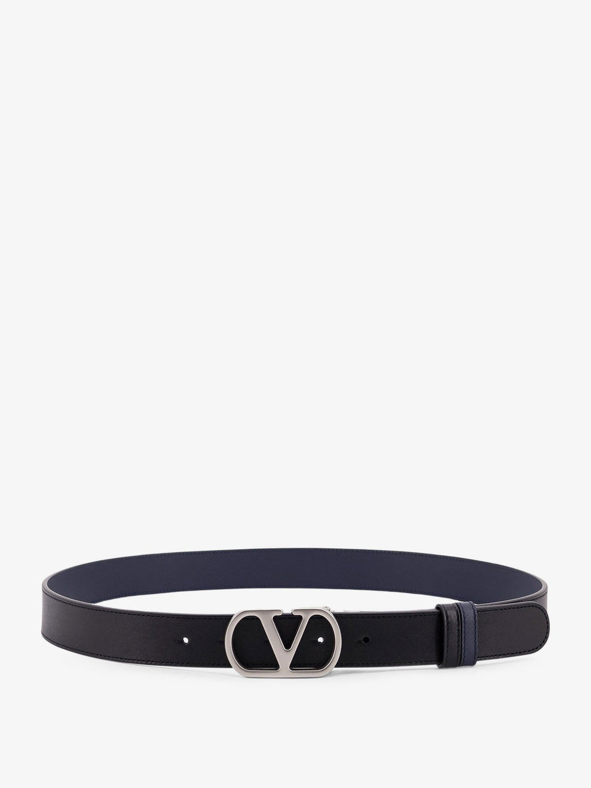 Valentino Garavani Vlogo leather reversible belt - Nero/Marine