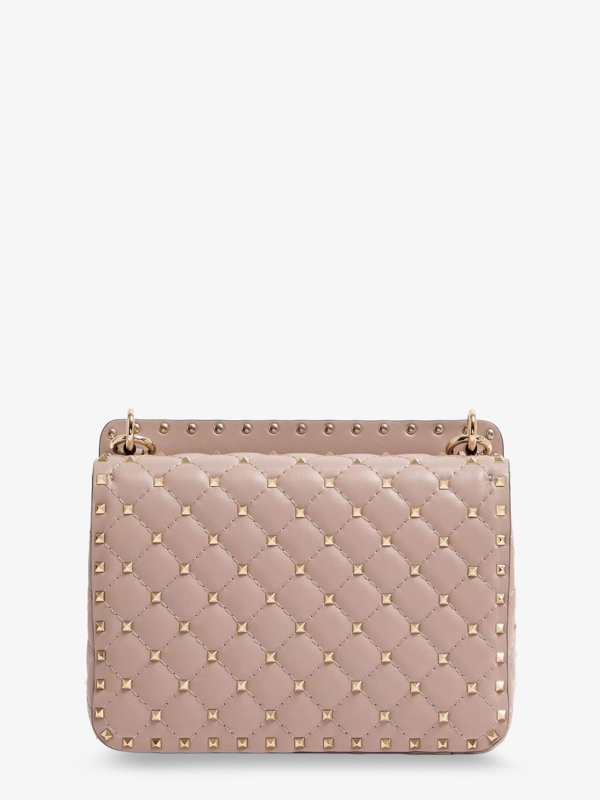 Valentino Garavani Rockstud Spike leather crossbody bag with iconic all-over studs - Poudre