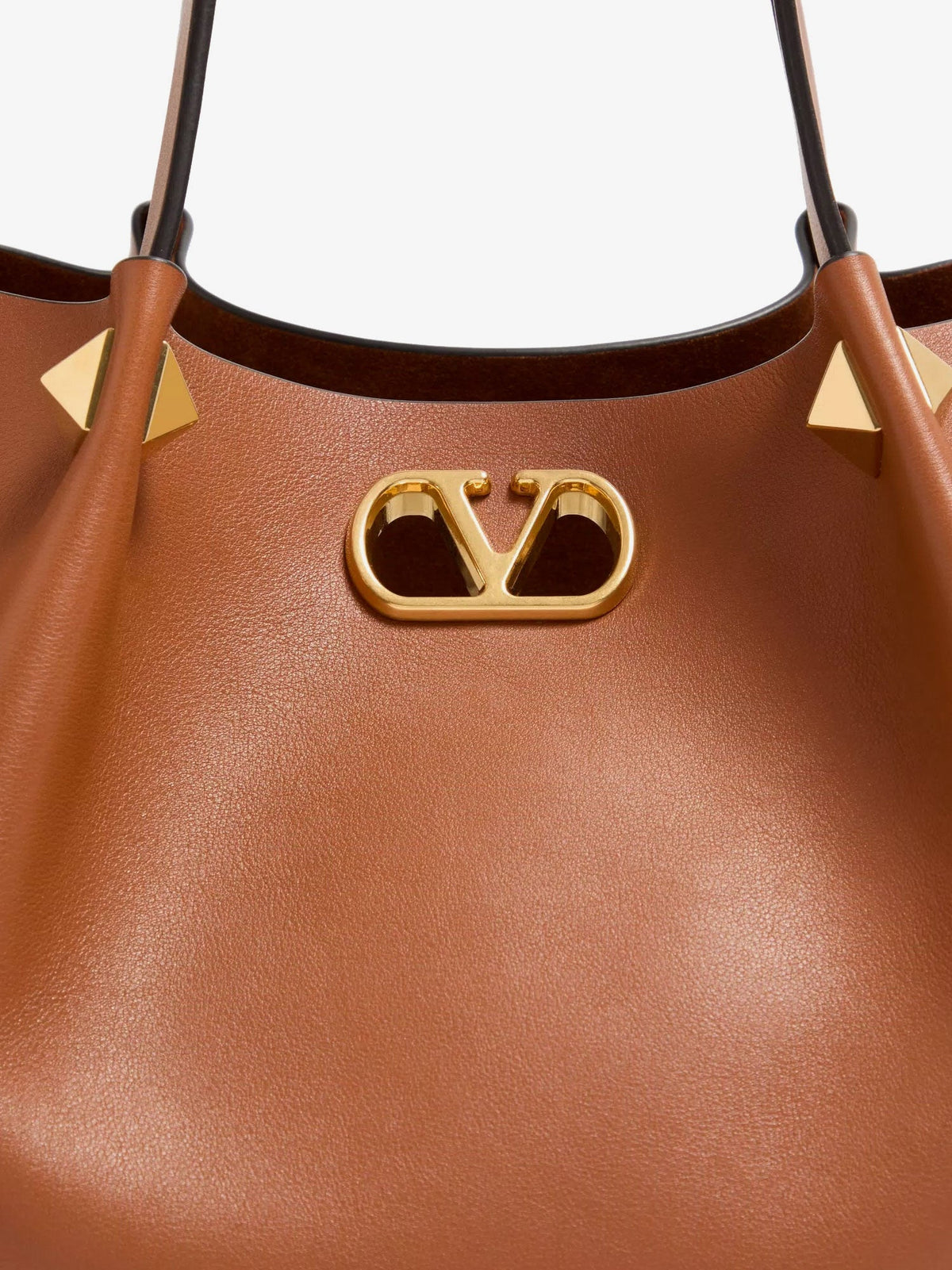 Valentino VLogo Signature Leather Tote Bag - Lighthazel
