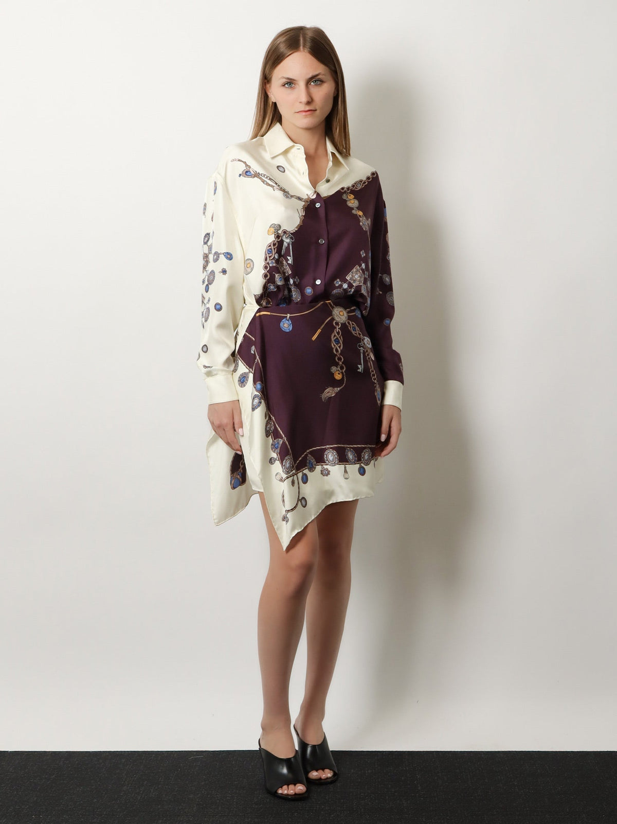Versace Printed silk twill shirt - Burgundy