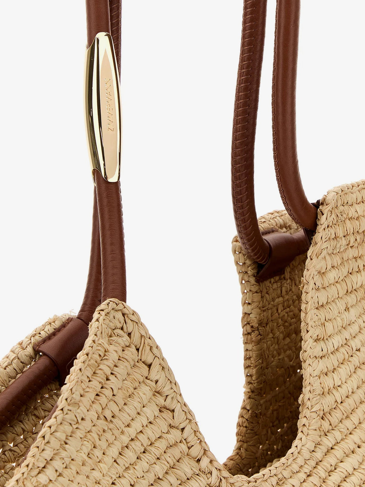 Zimmermann Goldentime raffia shoulder bag - Naturale