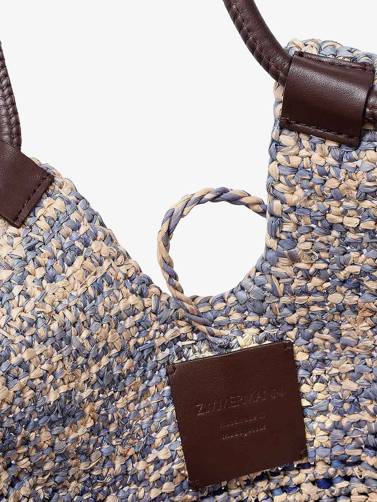 Zimmermann Goldentime raffia handbag - Denimblue