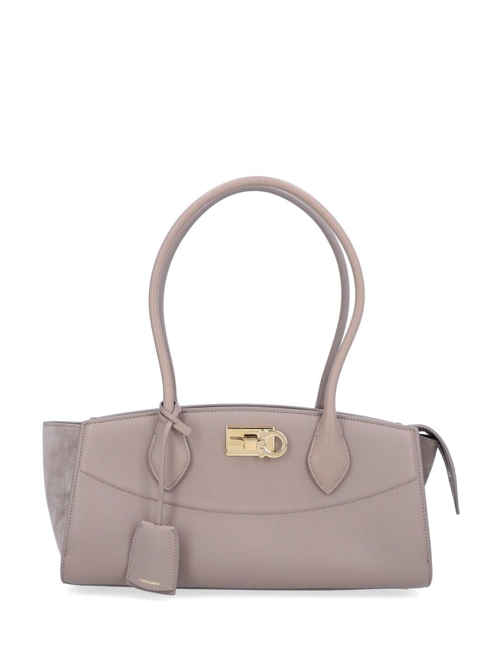 Ferragamo New Ferragamo Studio Soft Bag East West - Beige