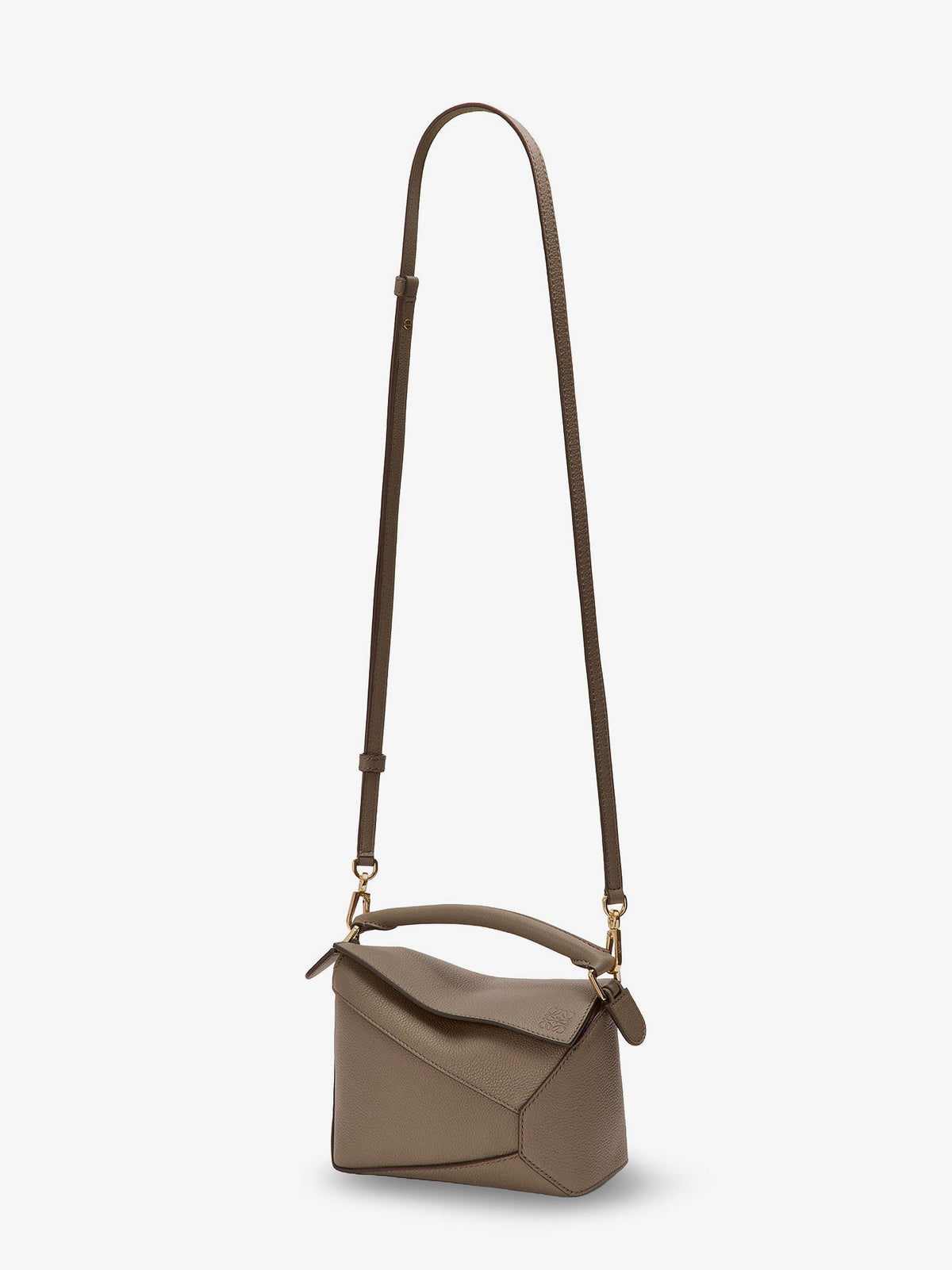 Loewe Puzzle Edge Mini Leather Handbag - Taupe