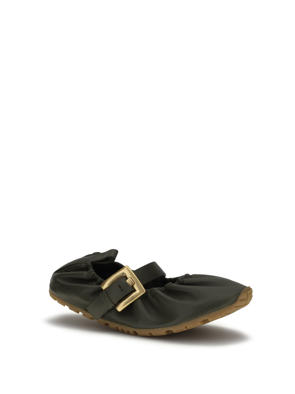 Balmain Buckle strap Ballerinas - 7As Dark Olive