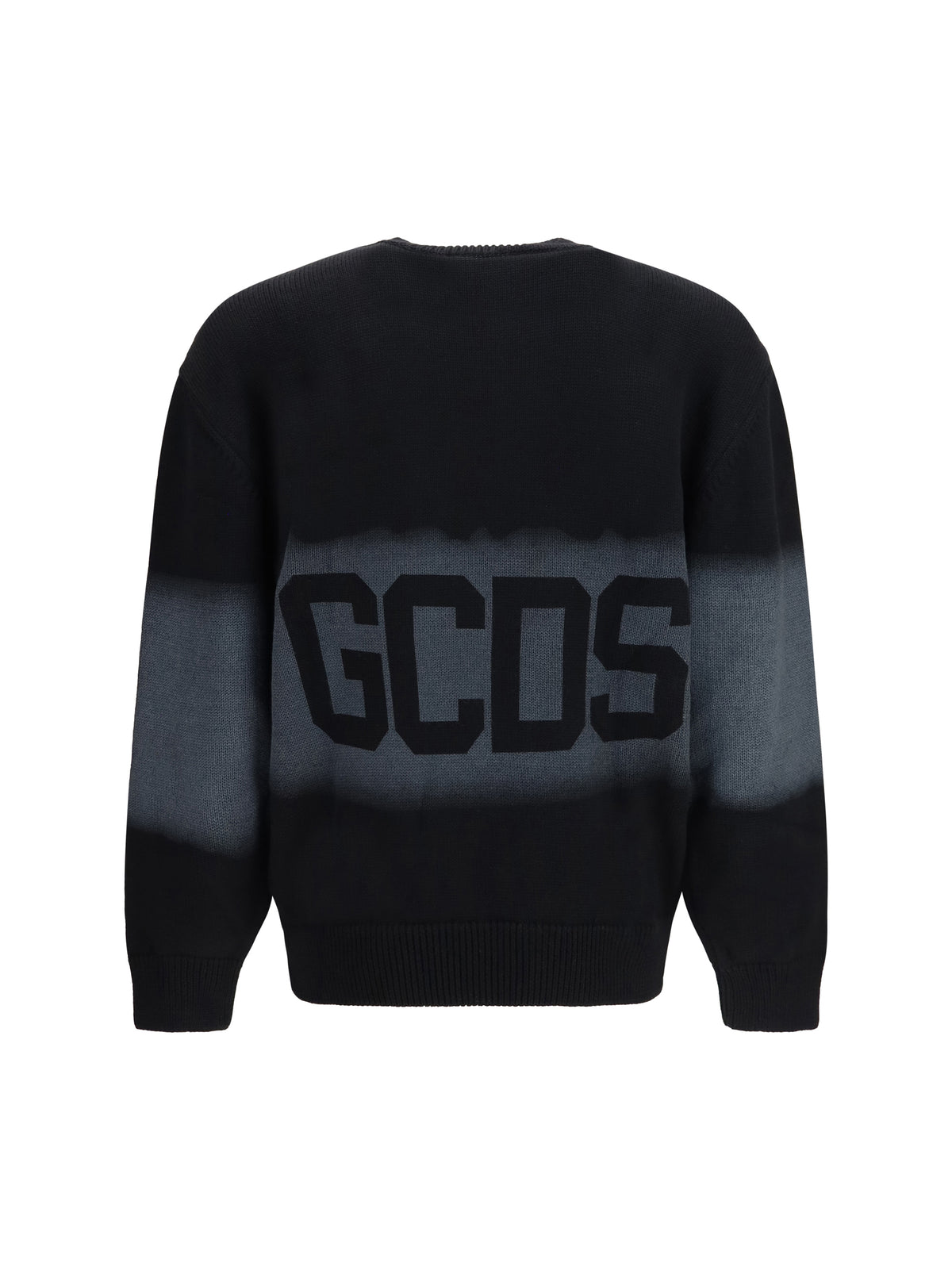 GCDS Logo Spray crewneck Sweater - Black/Grey