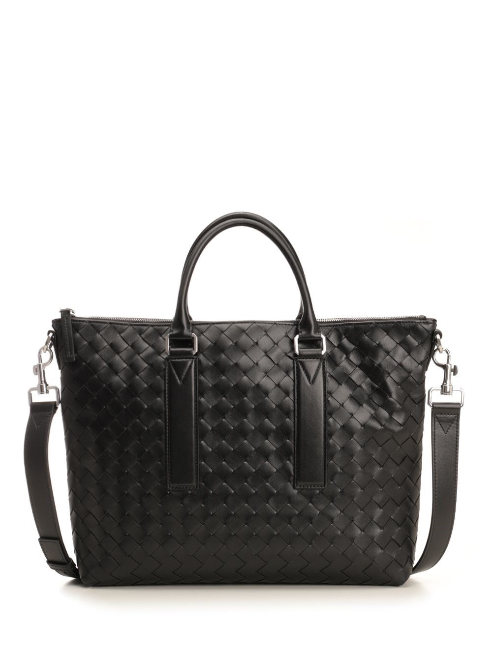 Bottega Veneta Intrecciato Soft Business Bag - Black