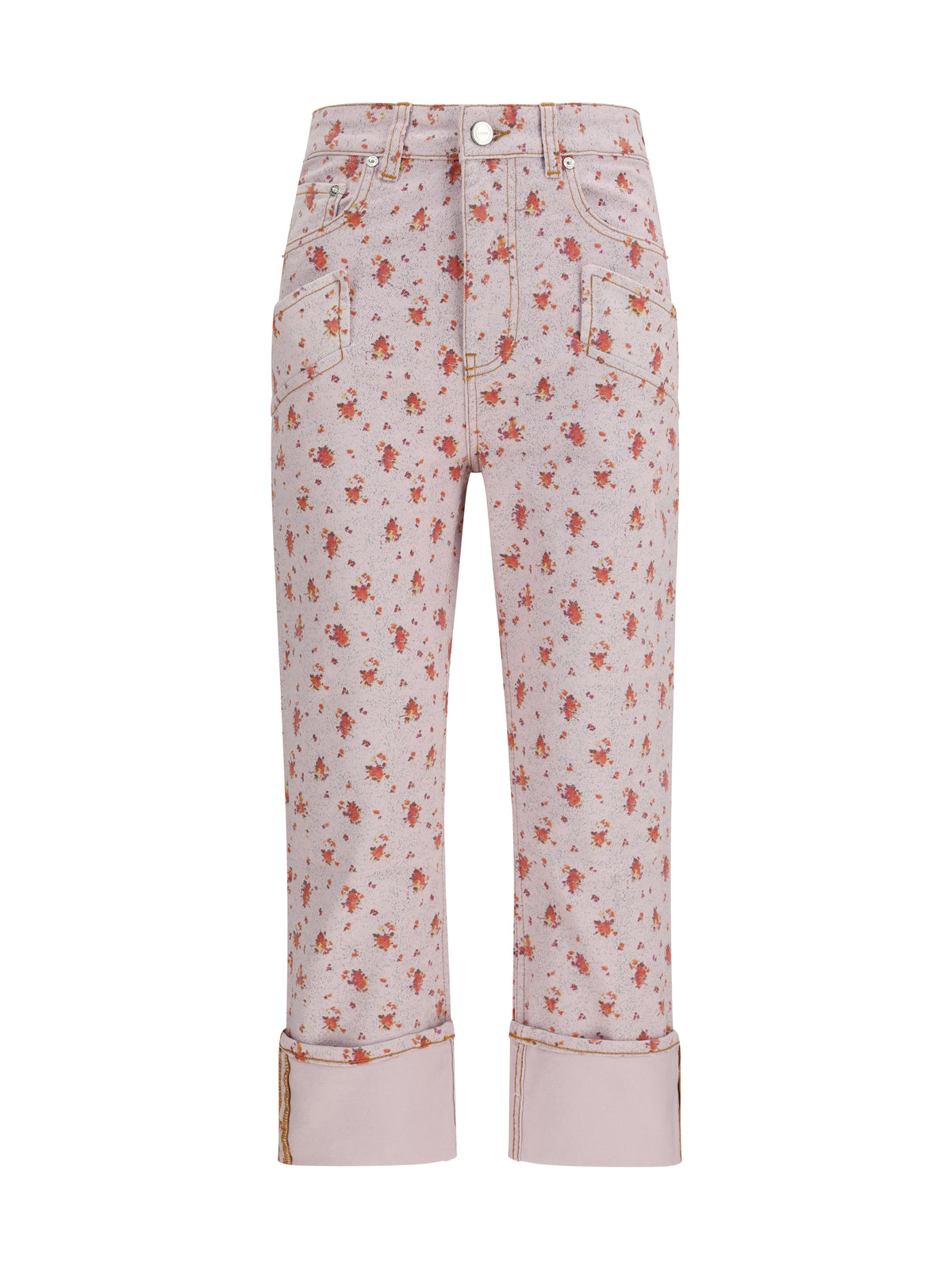 Ganni Printed Capri Pants - Peachskin