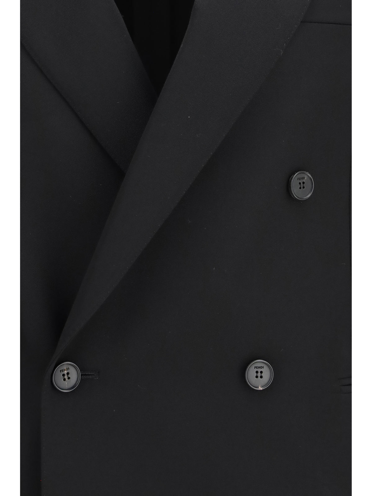 Fendi Double-breasted wool twill Blazer - Black