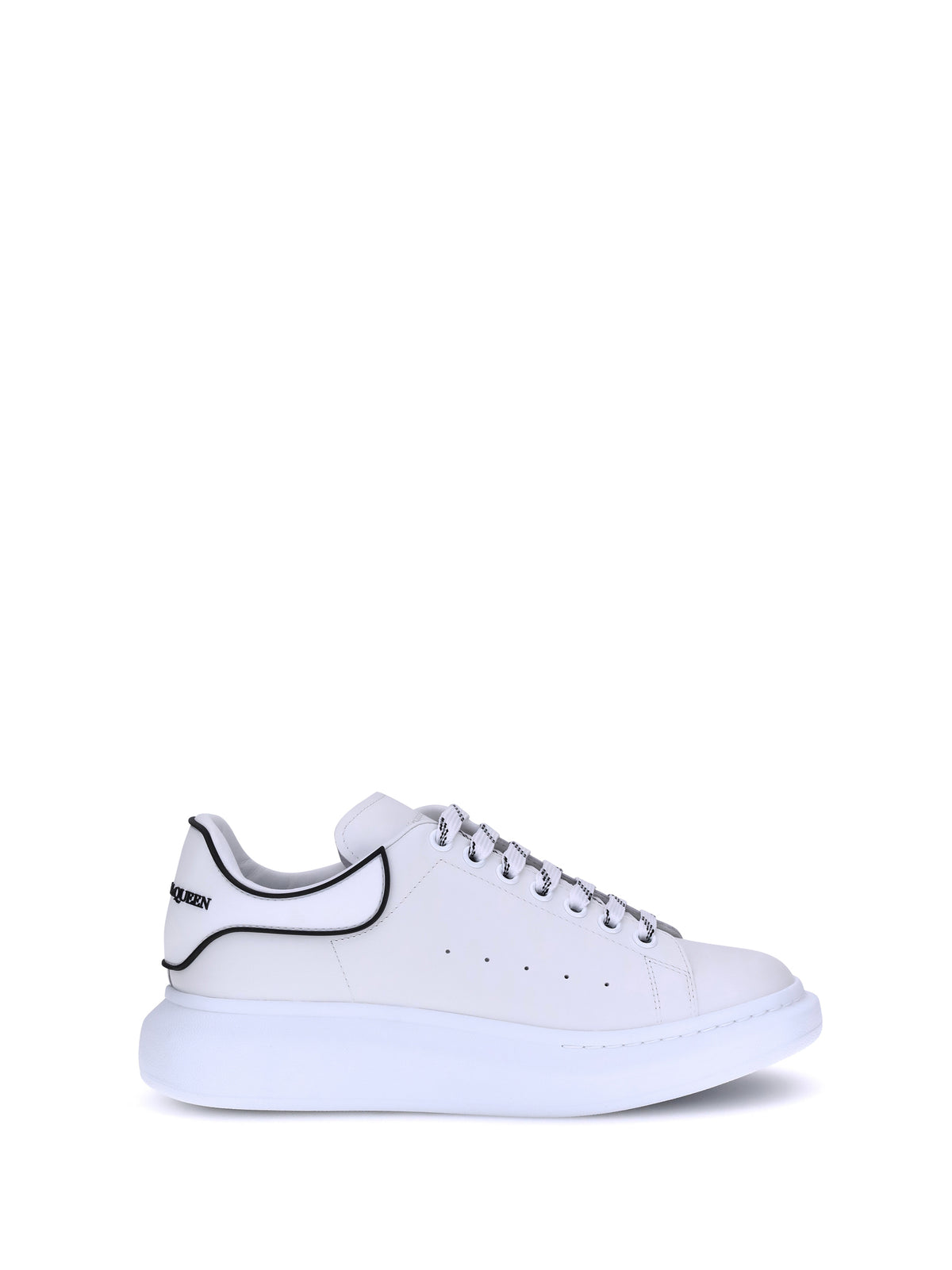 Alexander McQueen Leather Sneakers - White/White/Black