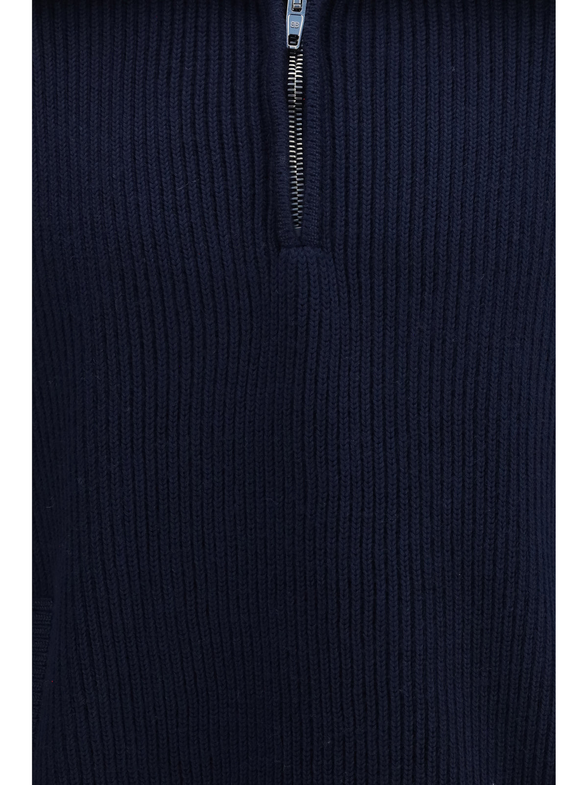 Balenciaga Ribbed knit zip Sweater - Navy
