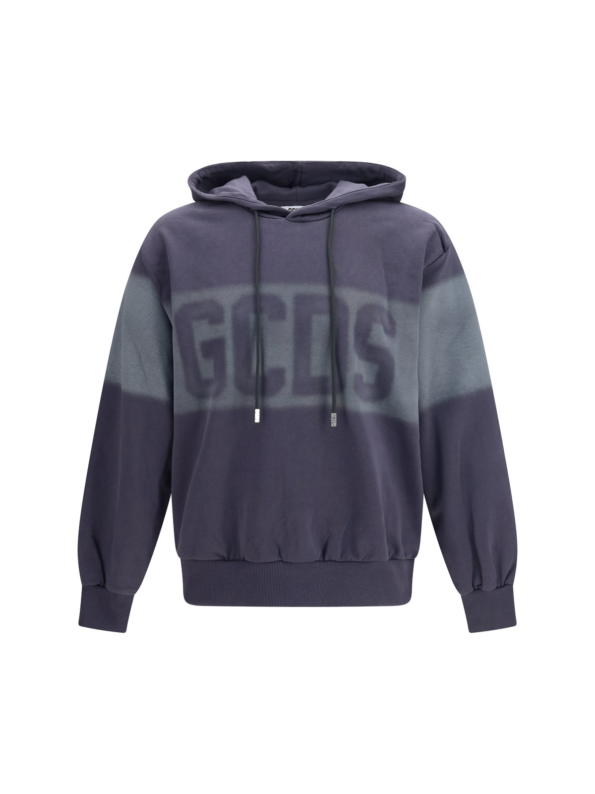 GCDS Spray Logo Hooded Sweatshirt - Meteorite/Grey