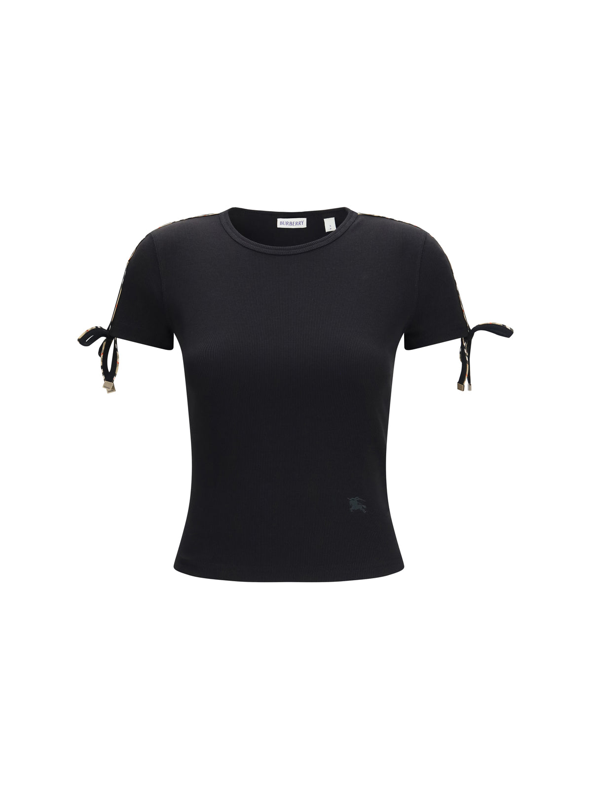 Burberry Cotton lace-detail T-shirt - Black