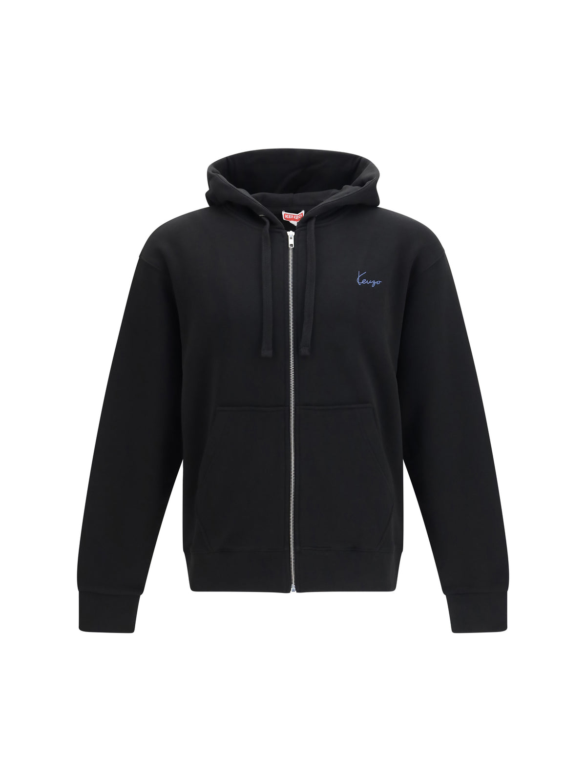 Kenzo Kenzio Signature Embroidered Cotton Zip Hoodie - Black