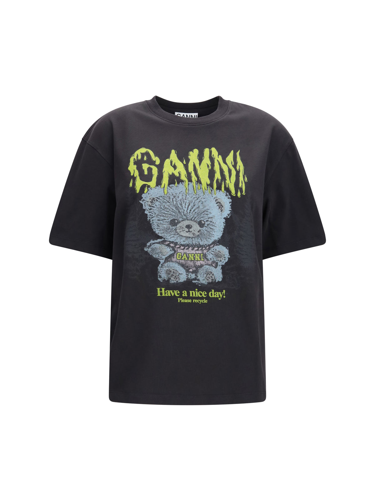 Ganni Forest Teddy graphic T-shirt - Phantom