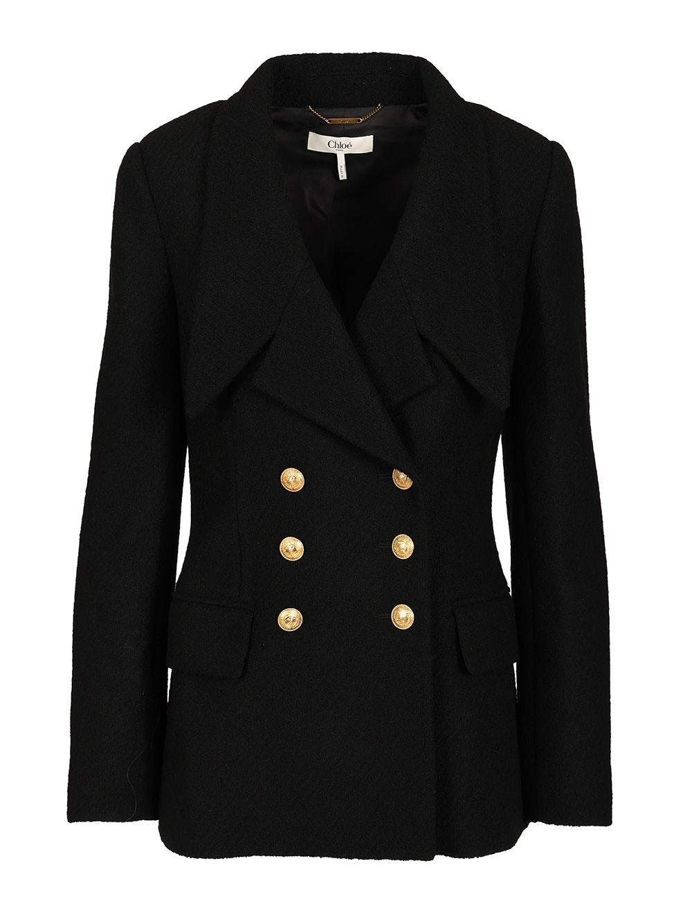 Chloe' Double-Breasted Tailored Jacket - Black