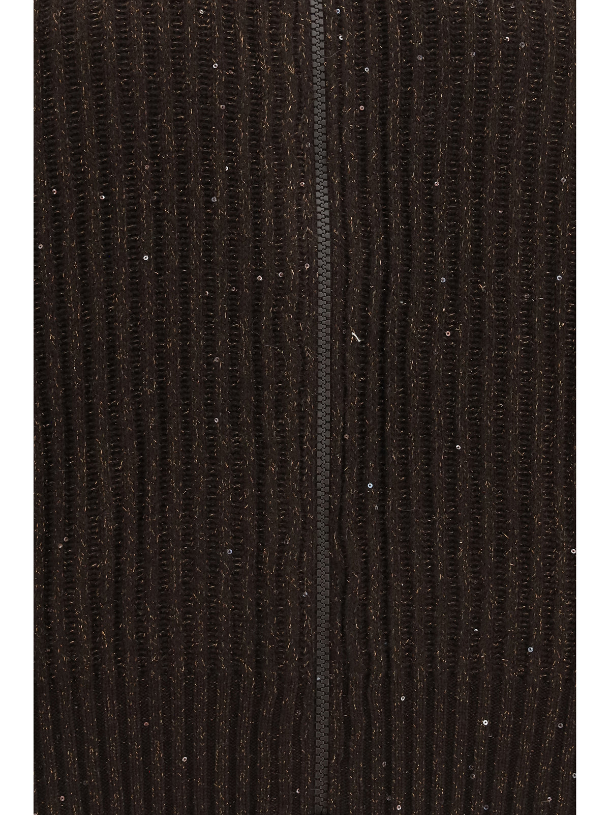 Brunello Cucinelli Ribbed zip Sweater - Coffee